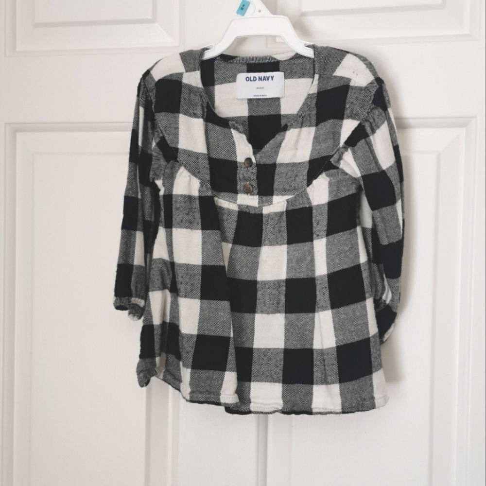 3/$20 Old Navy plaid blouse 18-24 m